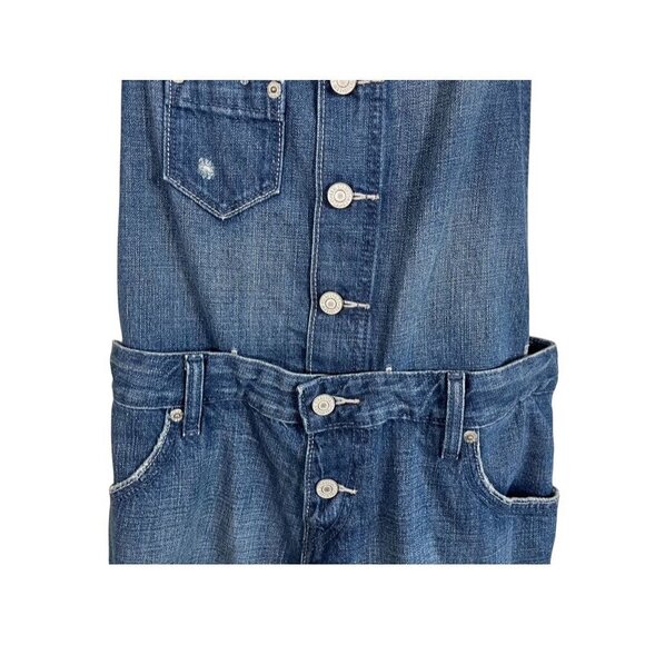Levis Denim Jean Shorts L Blue Overalls Retro Concert Western Y2K Boho Classic - Picture 3 of 16